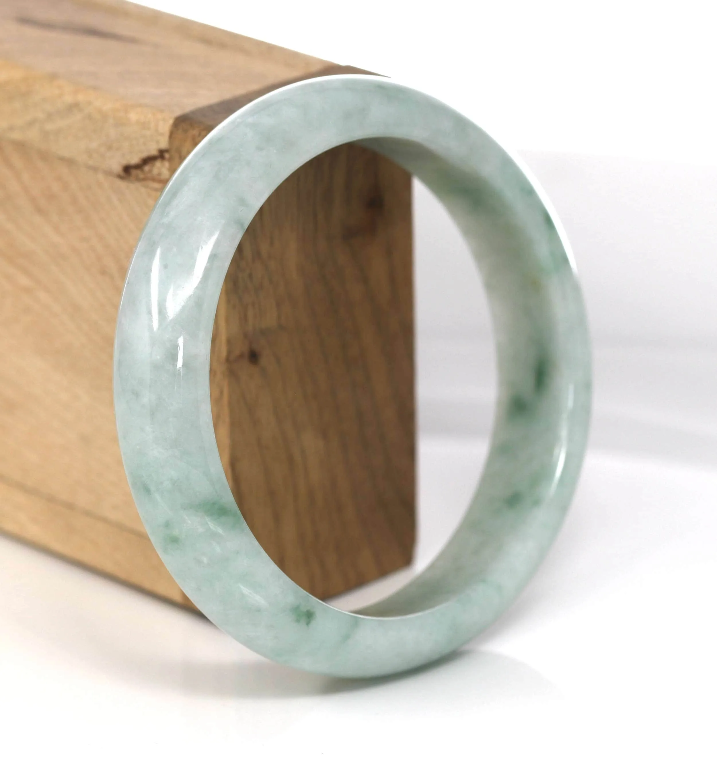 Genuine Burmese Green Jadeite Jade Bangle Bracelet ( 58.0 mm) #399
