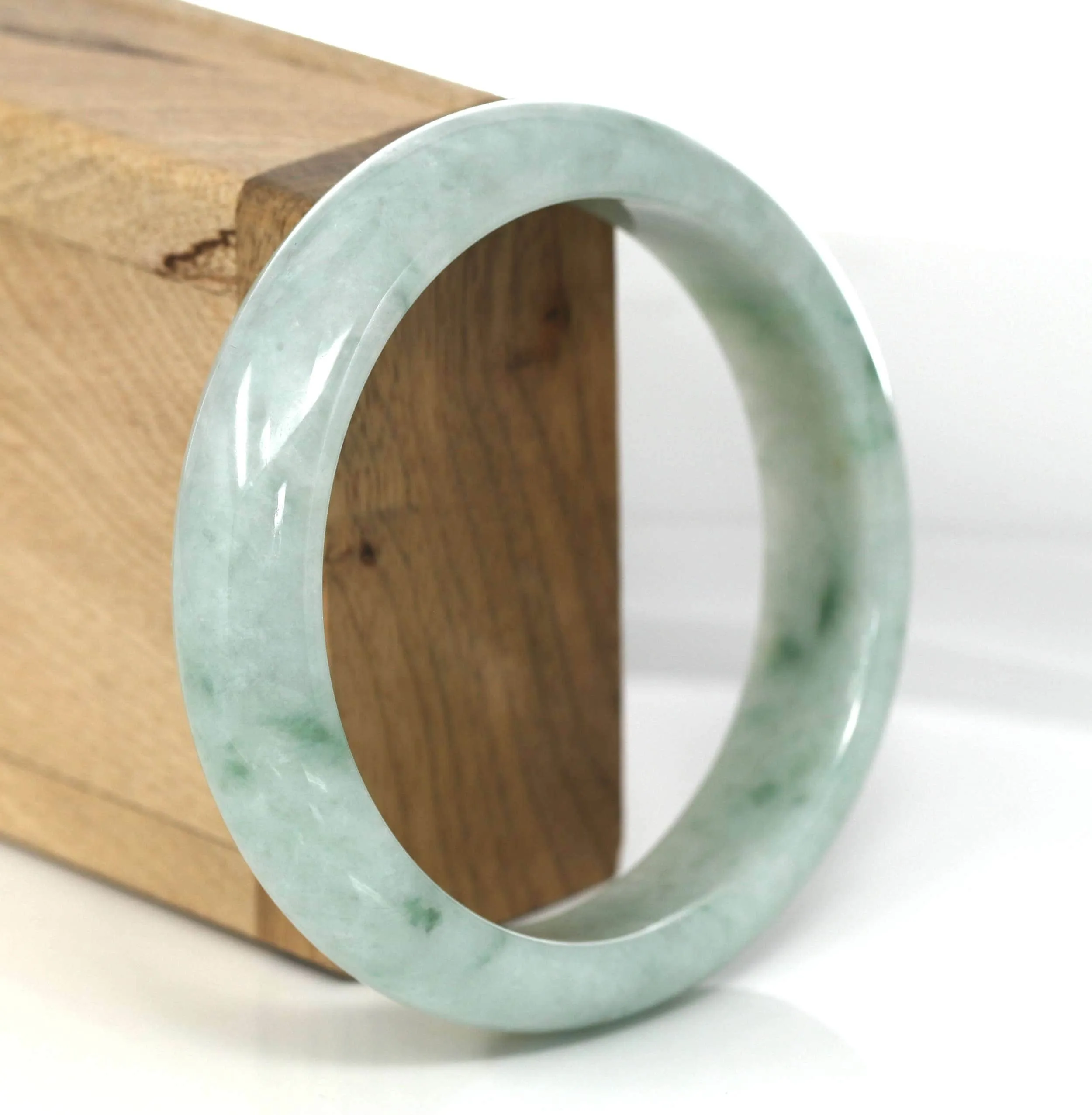 Genuine Burmese Green Jadeite Jade Bangle Bracelet ( 58.0 mm) #399