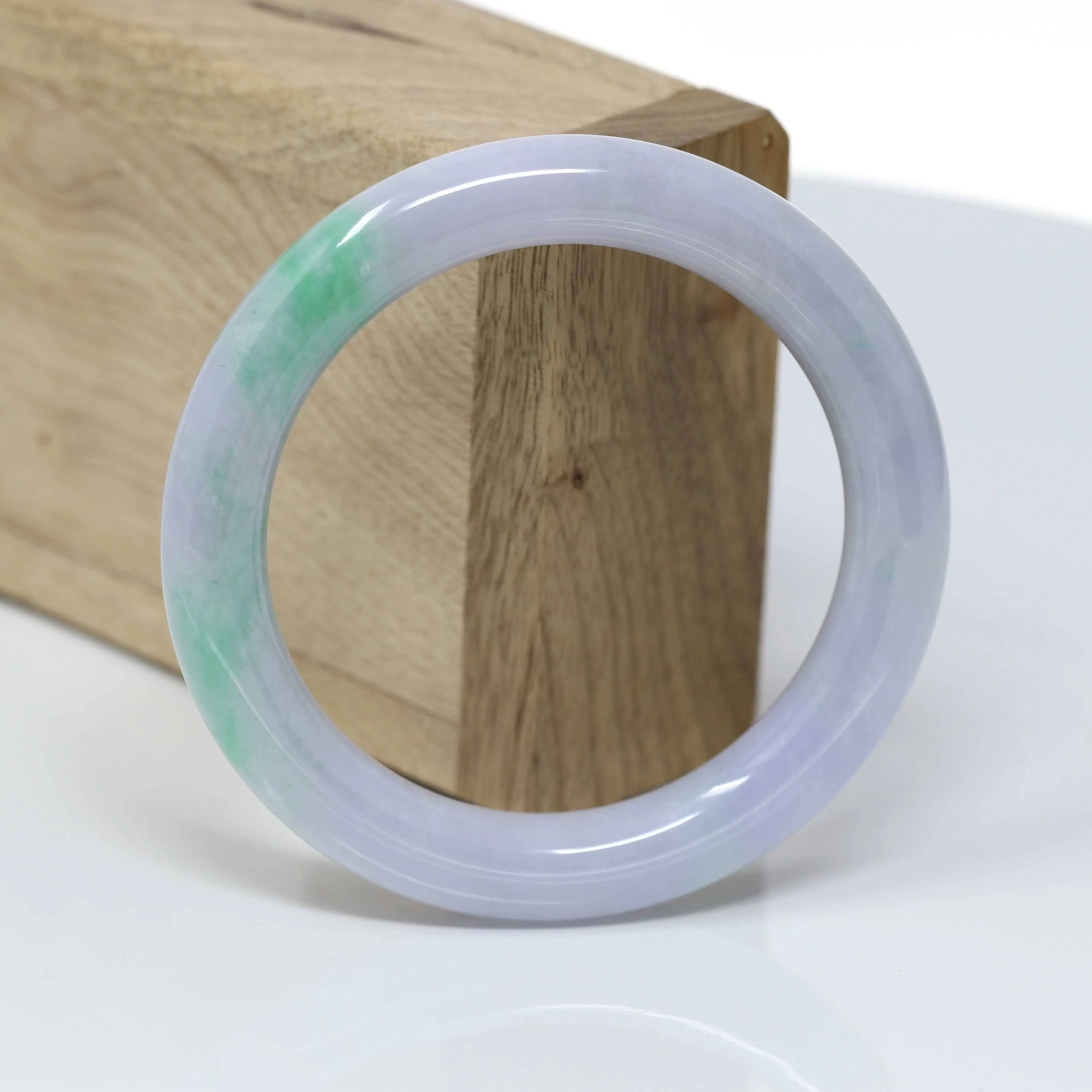 Genuine Burmese Jadeite Jade Bangle Bracelet (55.1 mm)#30