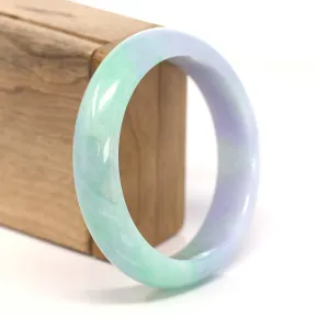 Genuine Burmese Lavender & Green Jadeite Jade Bangle Bracelet ( 59.54 mm ) #209