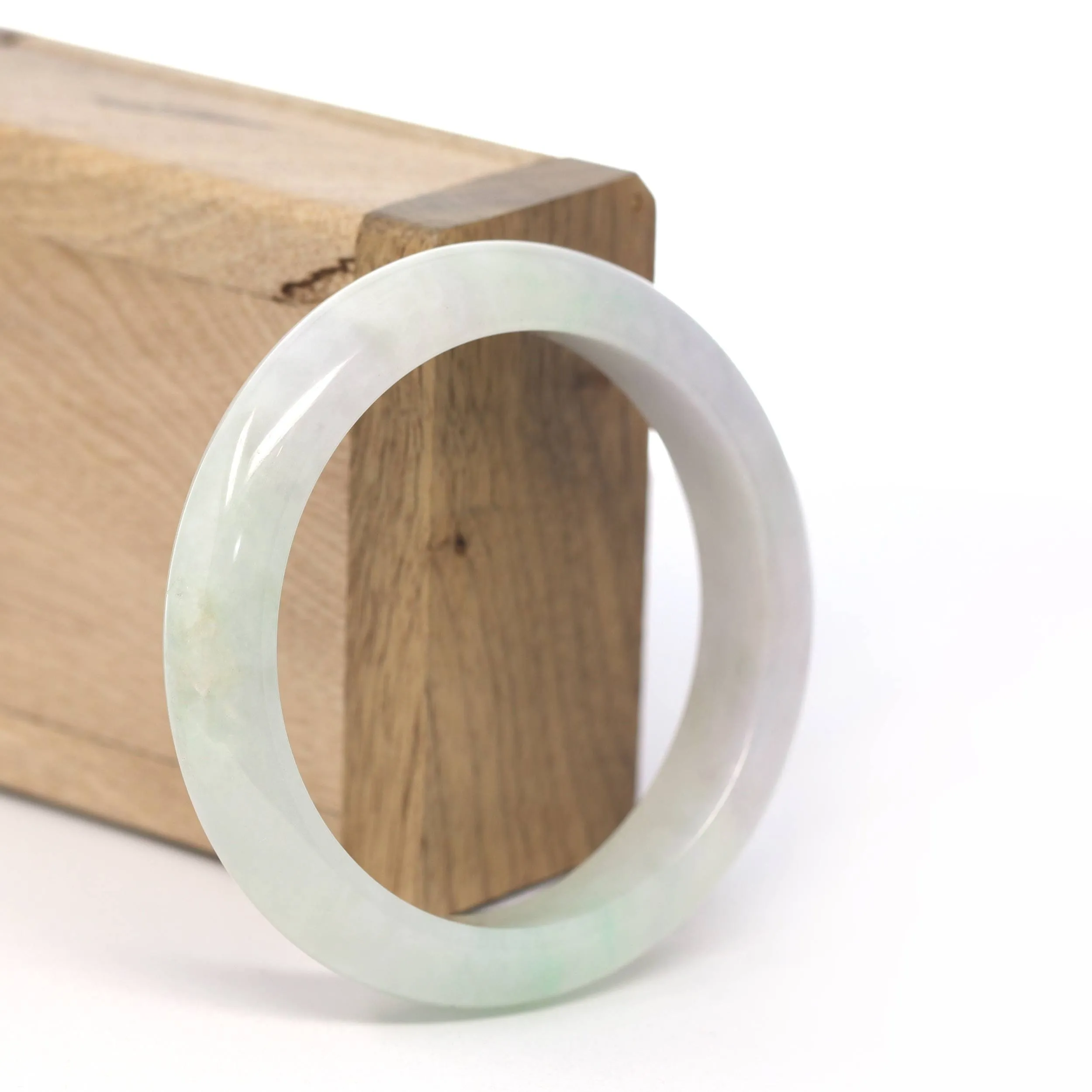 Genuine Burmese Light Lavender & Green Jadeite Jade Bangle Bracelet (54.3mm) #225