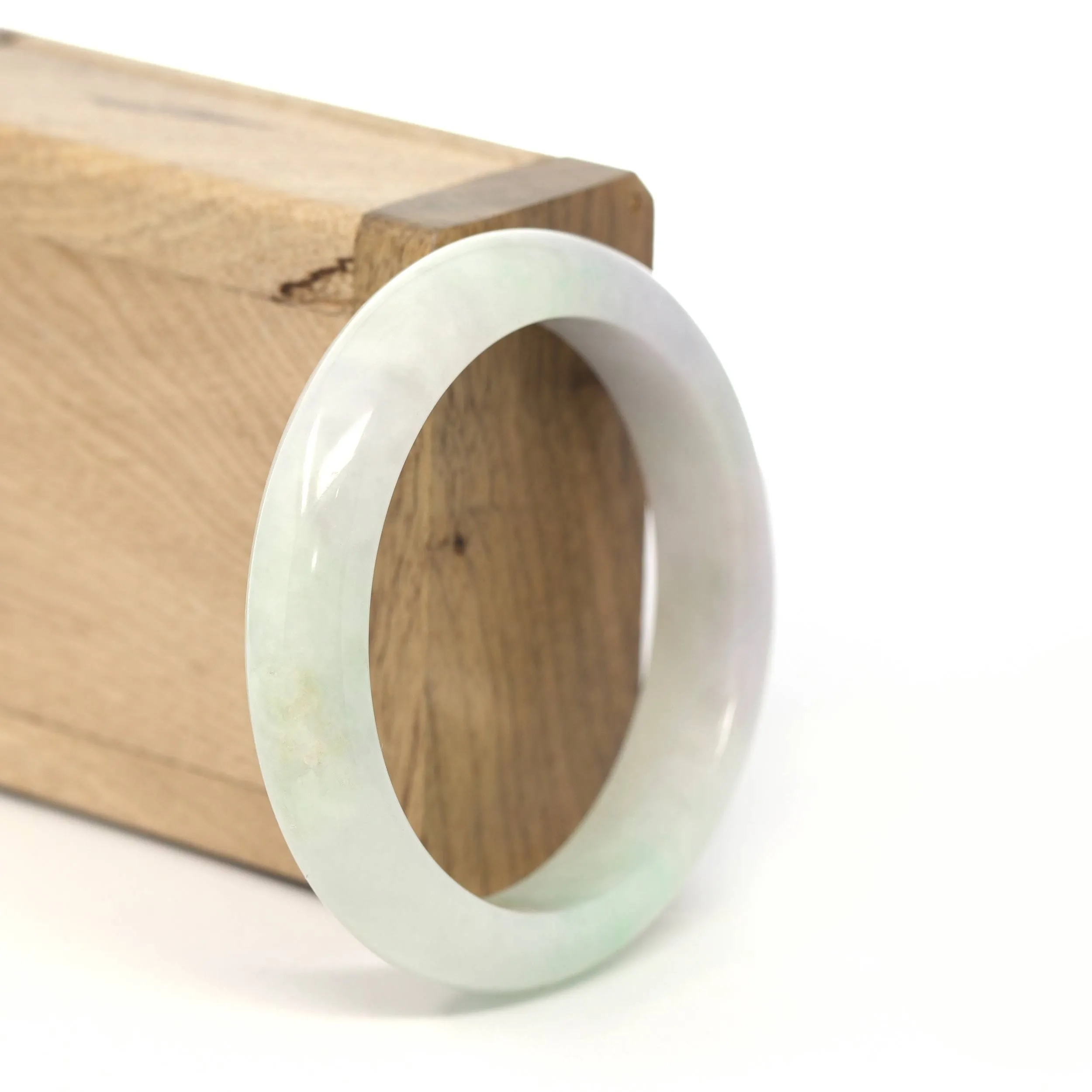 Genuine Burmese Light Lavender & Green Jadeite Jade Bangle Bracelet (54.3mm) #225