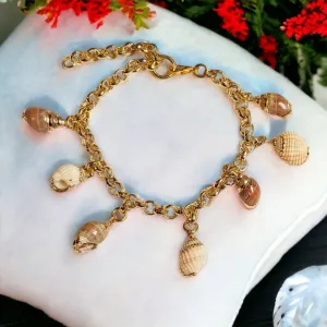 Genuine Conch Seashell Charm Bracelet