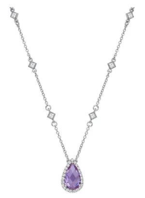 GN001AMP Amethyst Pear Necklace