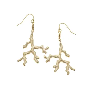 Gold Coral Drop Earrings