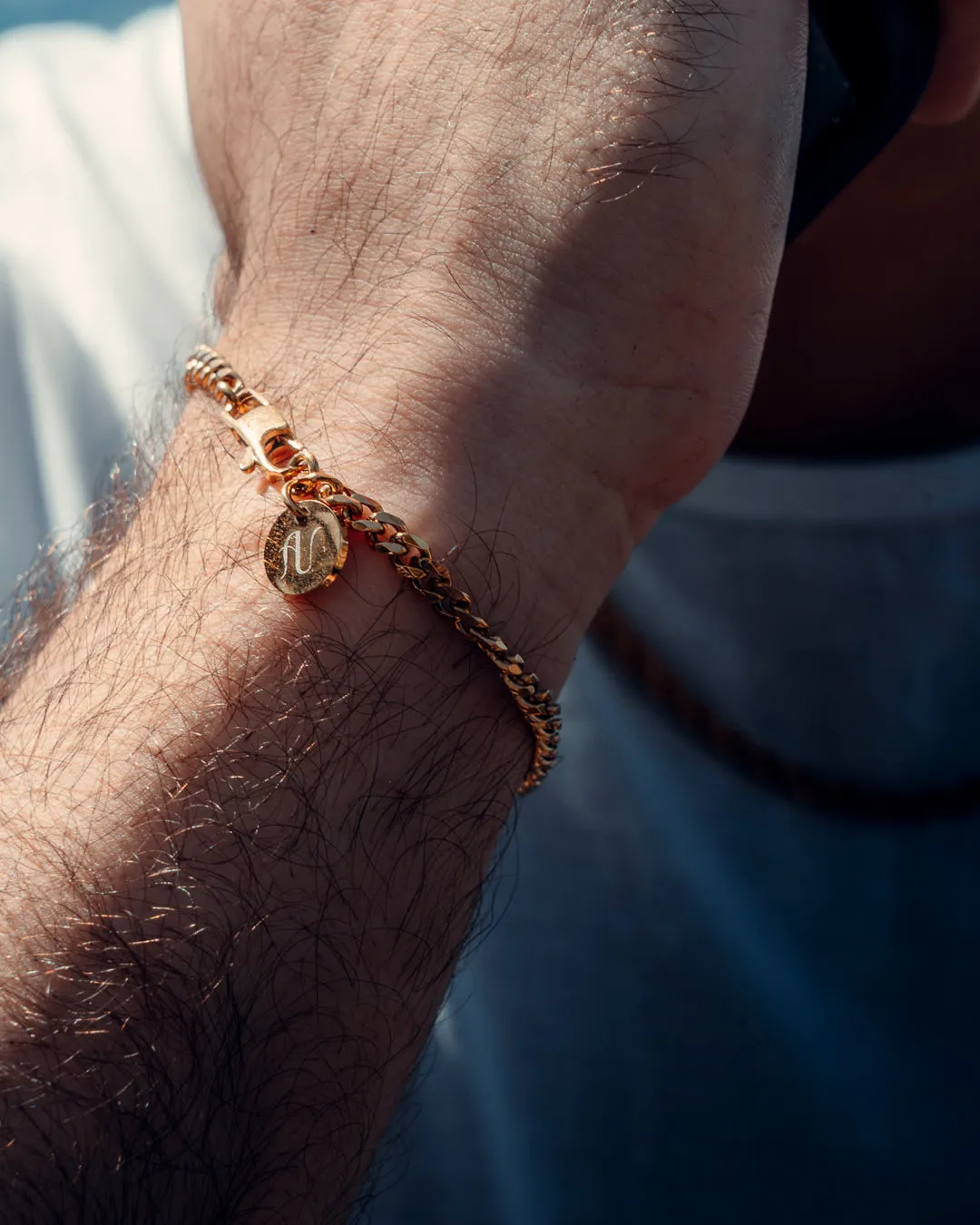 Gold Cuban Link Chain and Bracelet Set - 4 mm