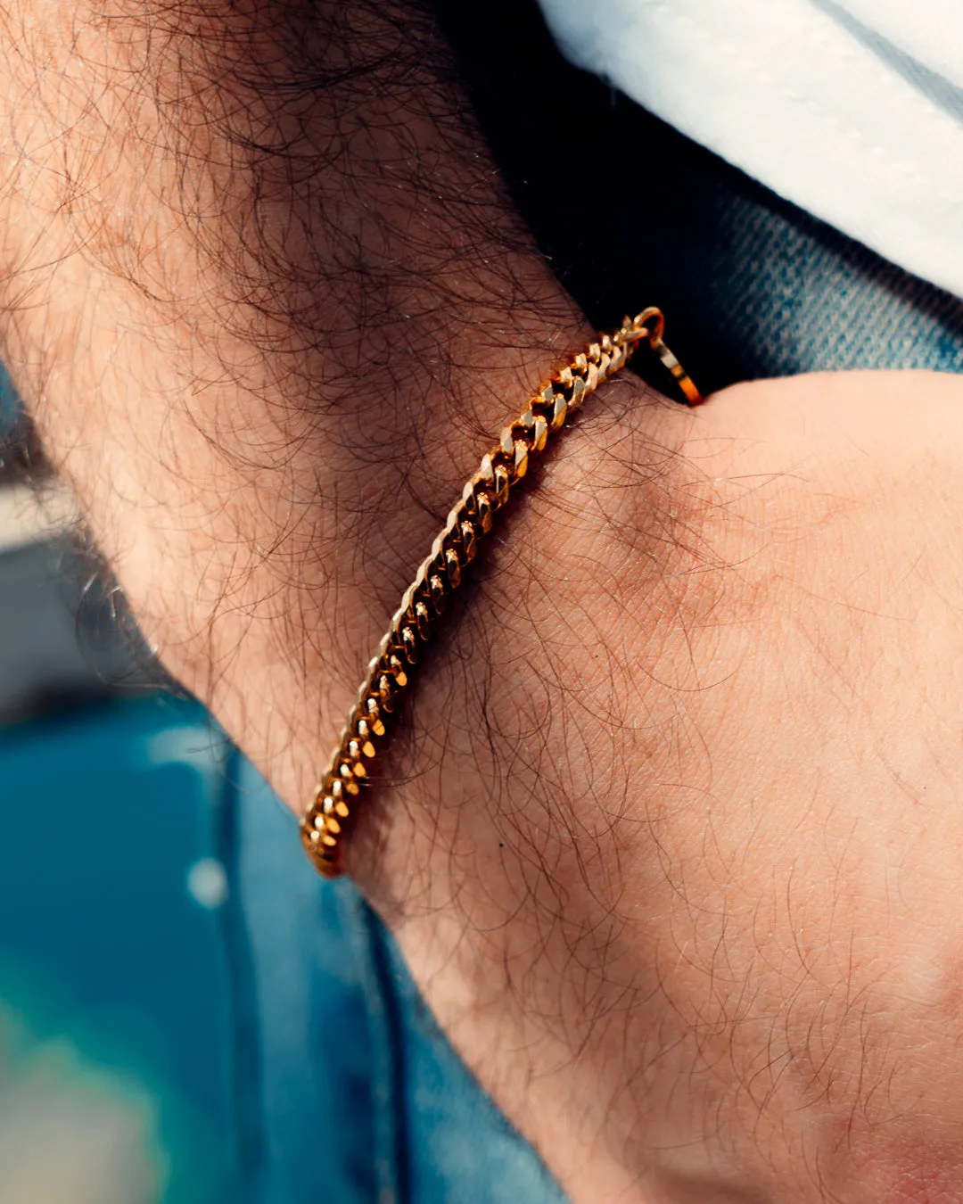 Gold Cuban Link Chain and Bracelet Set - 4 mm
