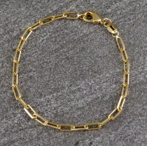 Gold Filled Paper Clip Chain Bracelet