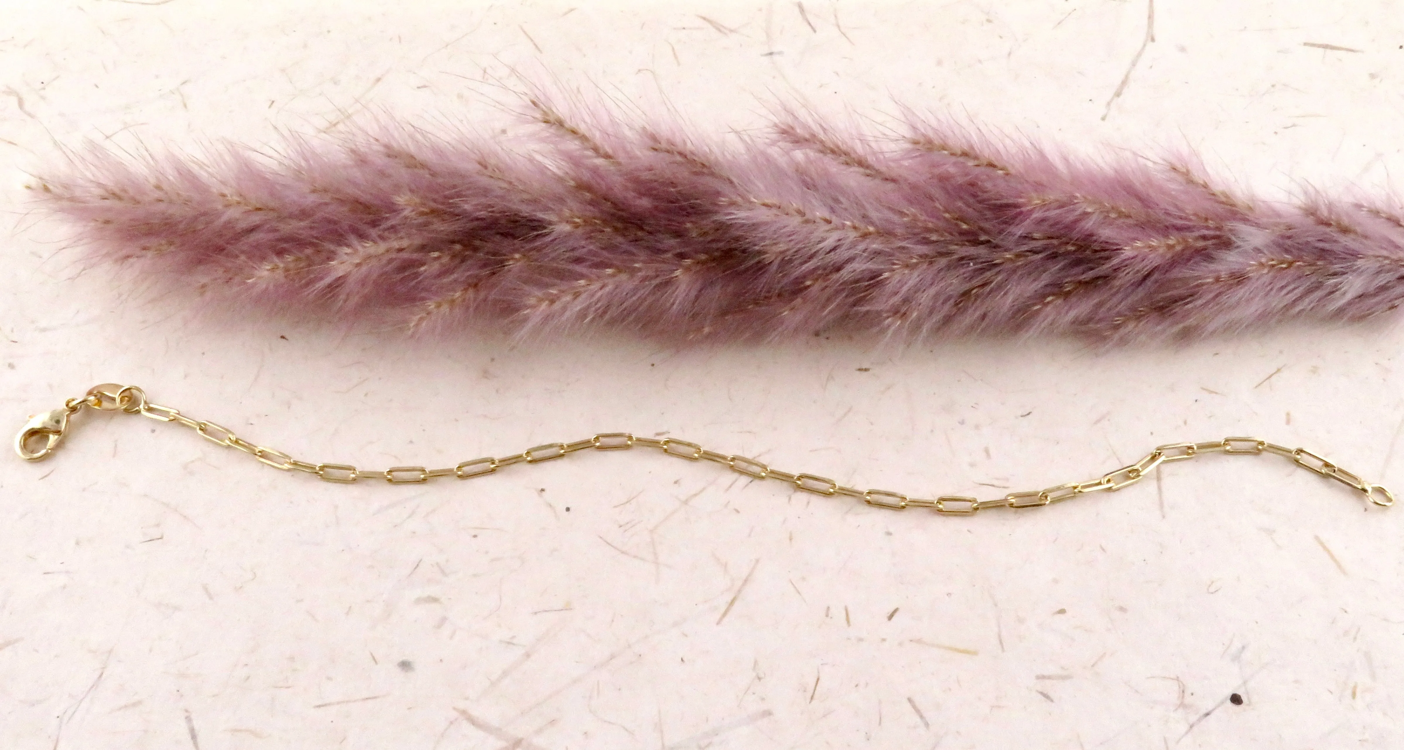 Gold Filled Thin Paper Clip Chain Bracelet