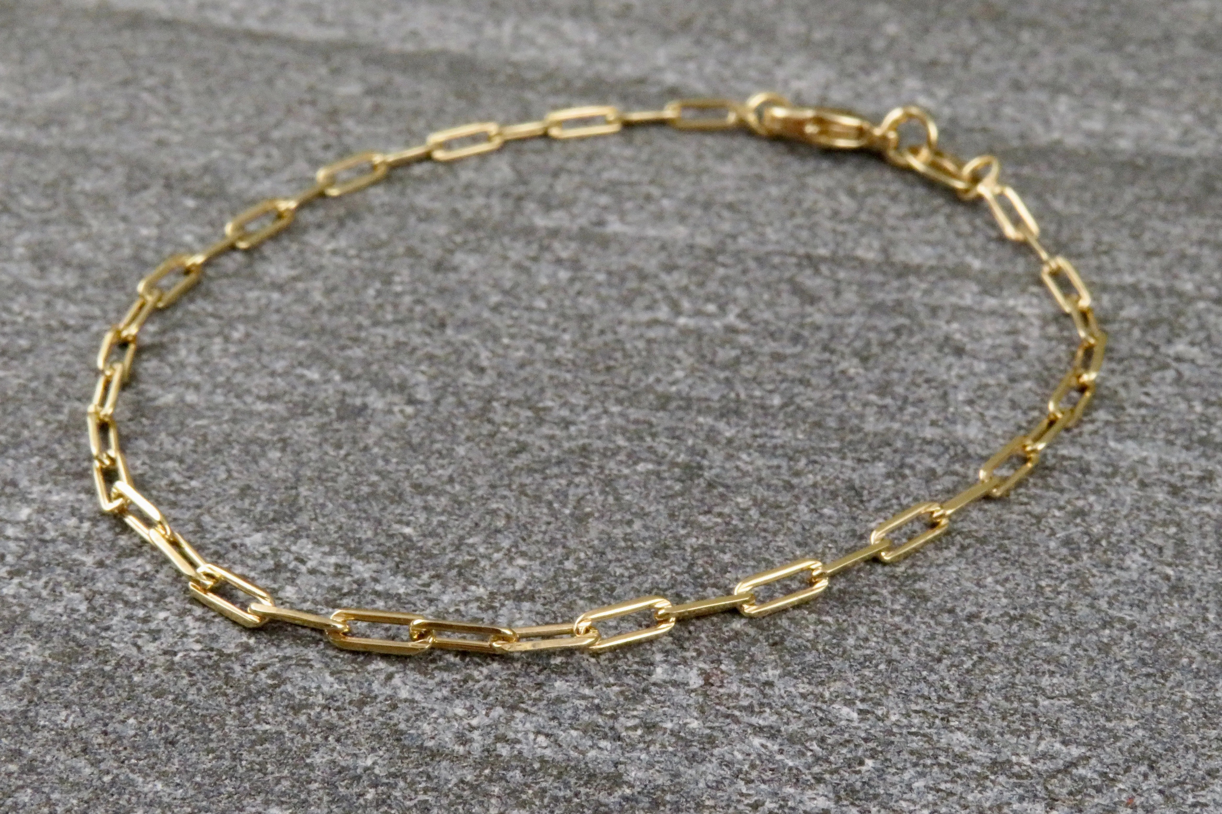 Gold Filled Thin Paper Clip Chain Bracelet