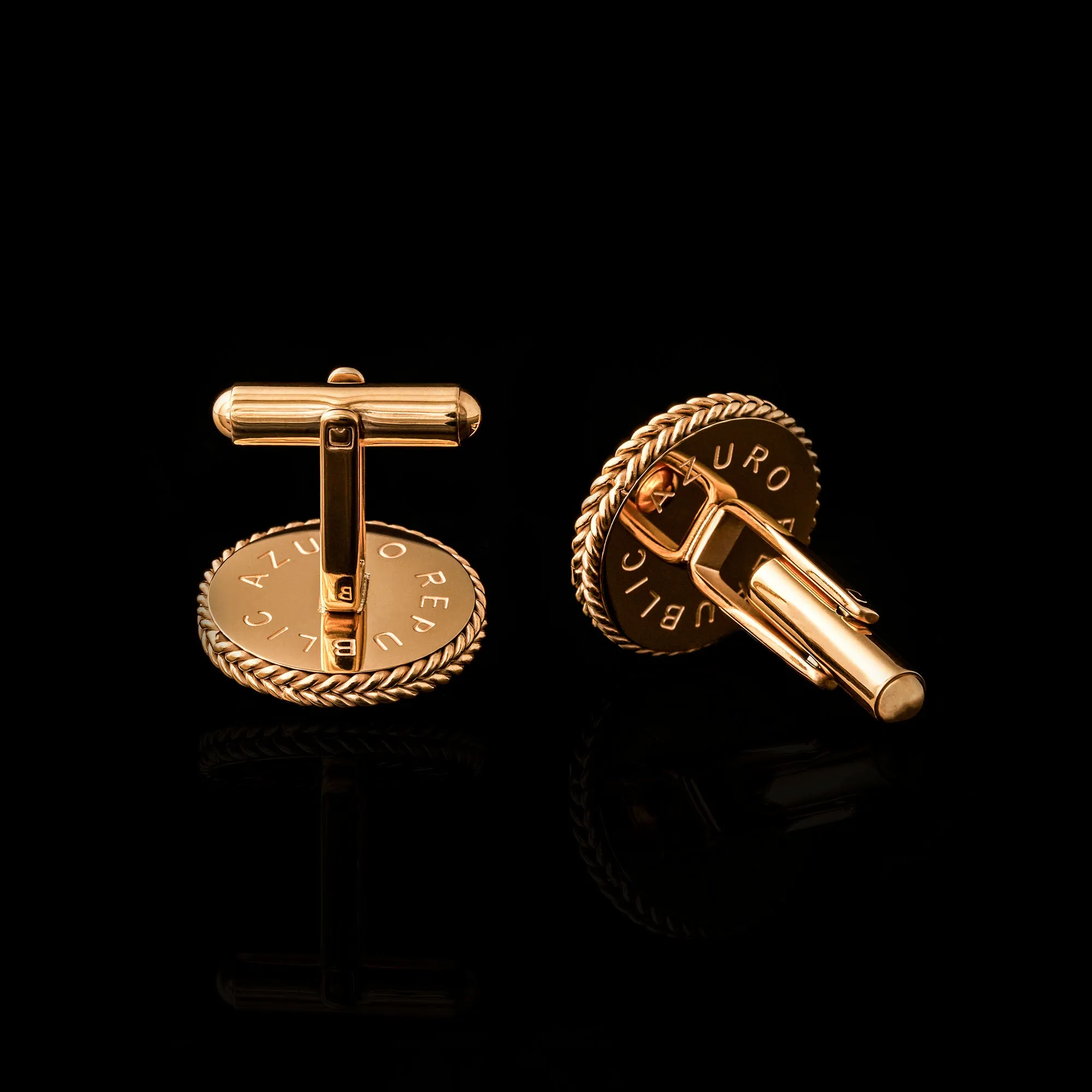 Gold Lapis Lazuli Copper Turquoise Cufflinks | Leaf Cufflinks