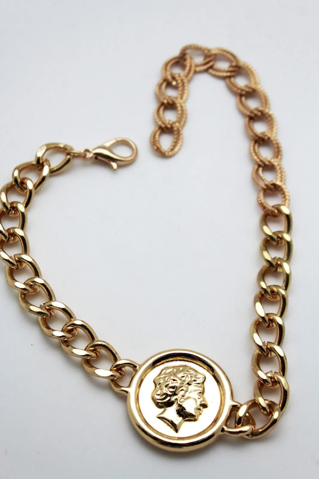 Gold Metal Bracelet Chain Greece Coin Bling Anklet Shoe Charm Accessories