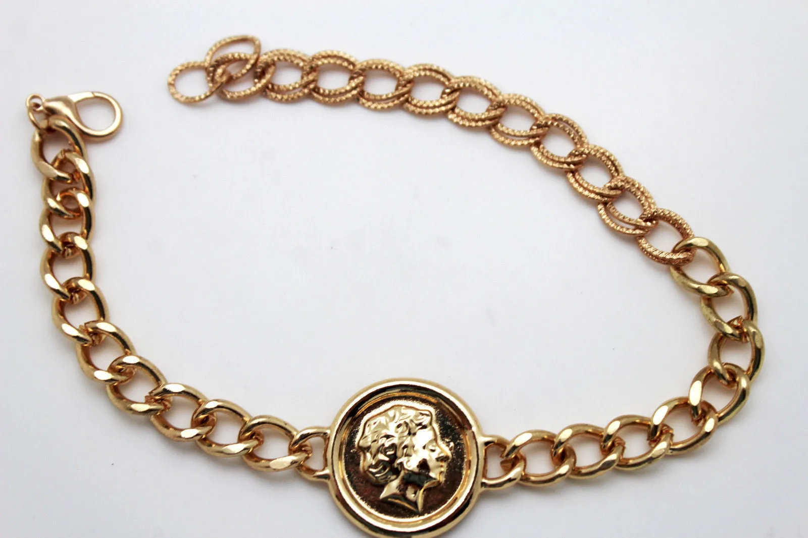 Gold Metal Bracelet Chain Greece Coin Bling Anklet Shoe Charm Accessories