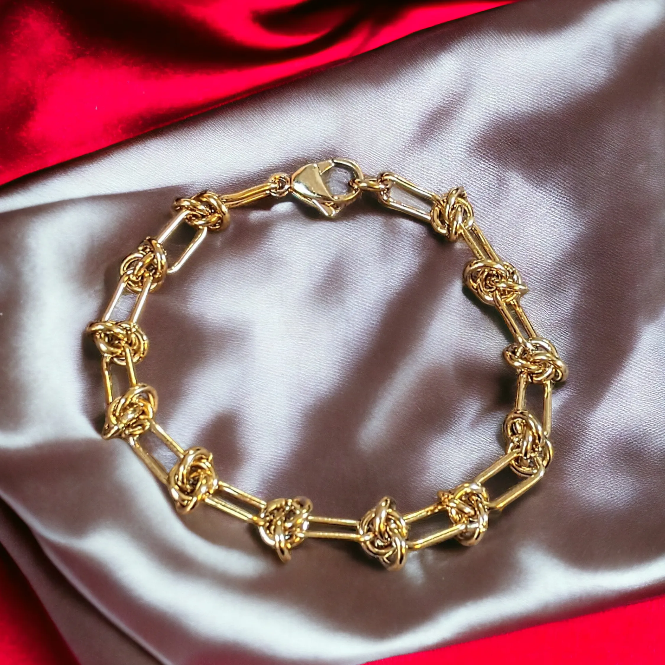 Gold Paperclip Barbed Wire Chain Bracelet