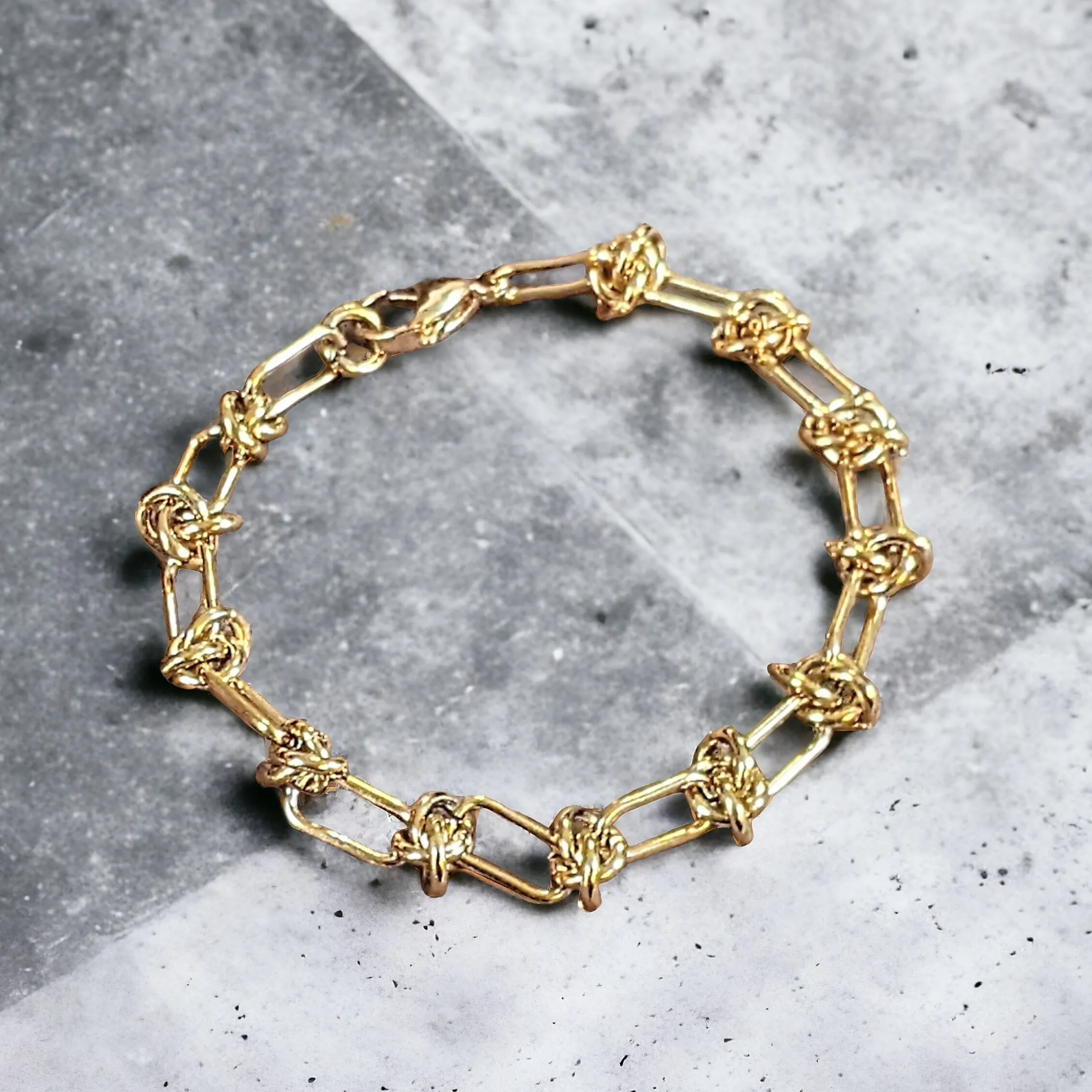 Gold Paperclip Barbed Wire Chain Bracelet