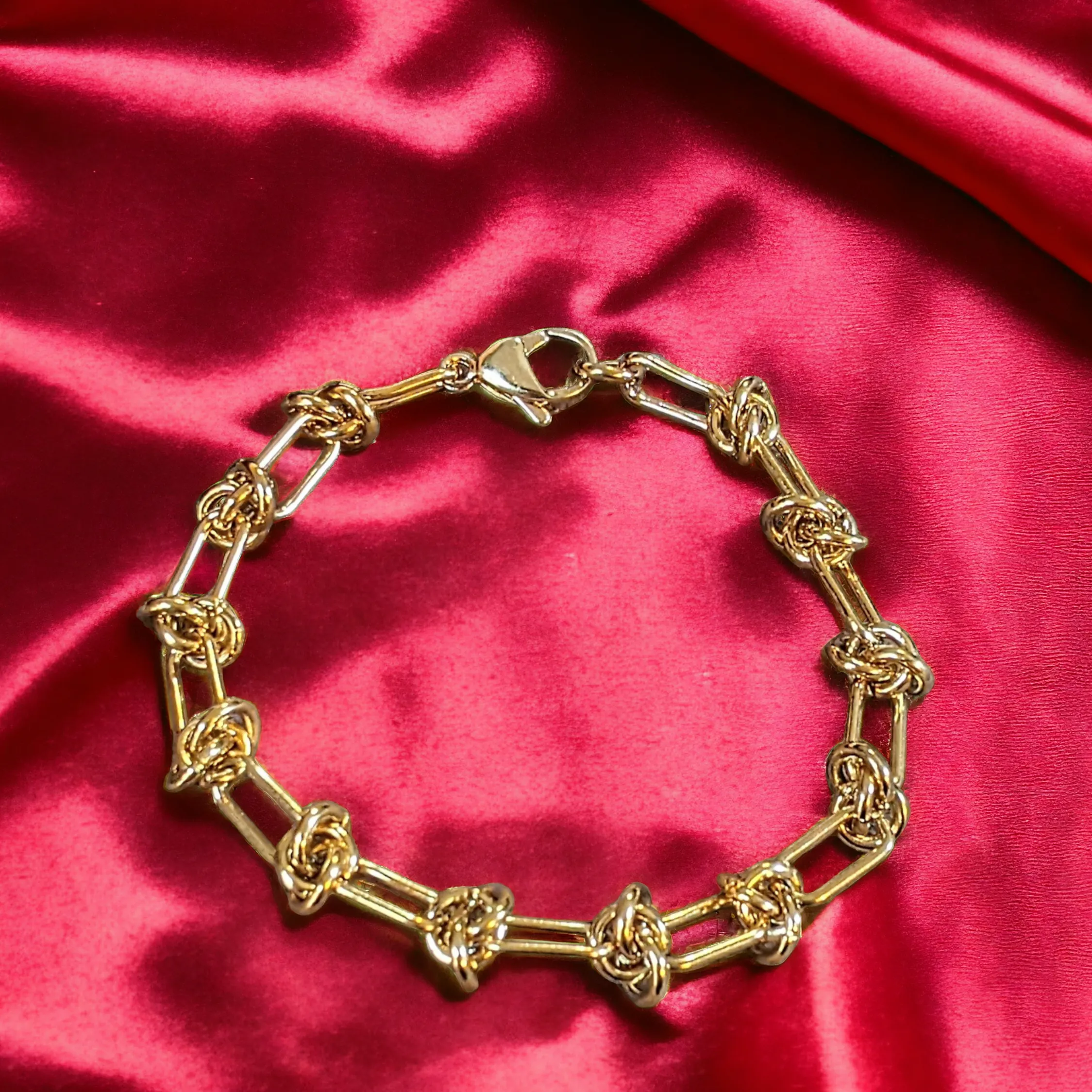 Gold Paperclip Barbed Wire Chain Bracelet