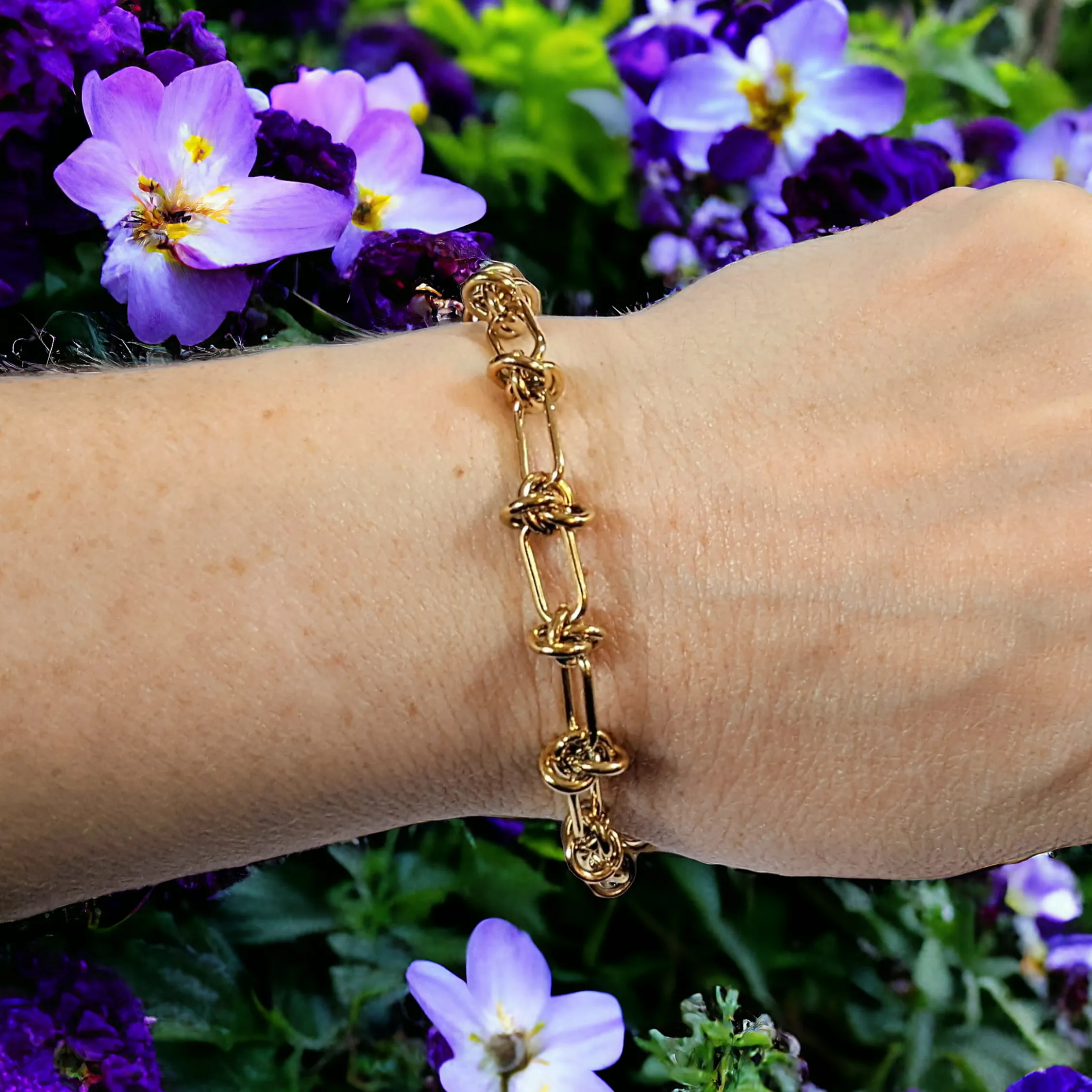 Gold Paperclip Barbed Wire Chain Bracelet