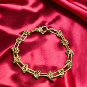 Gold Paperclip Barbed Wire Chain Bracelet