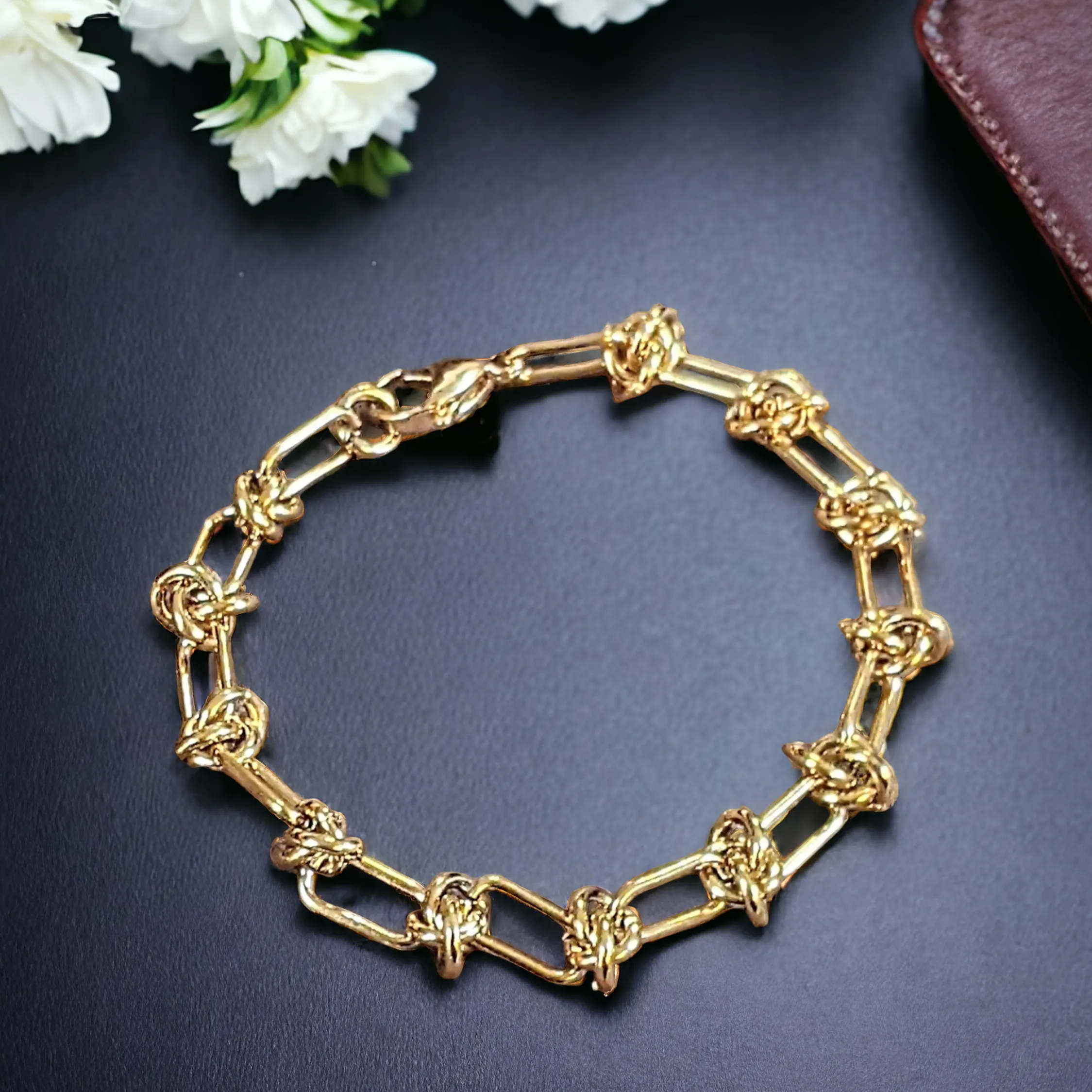 Gold Paperclip Barbed Wire Chain Bracelet
