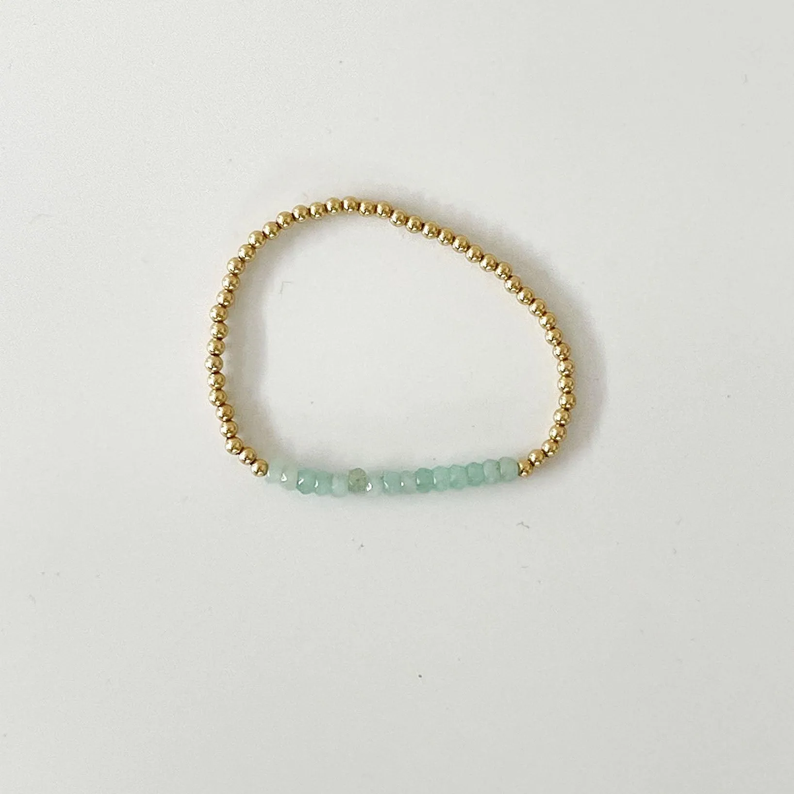 Gold Plated Bracelet with Aquamarine