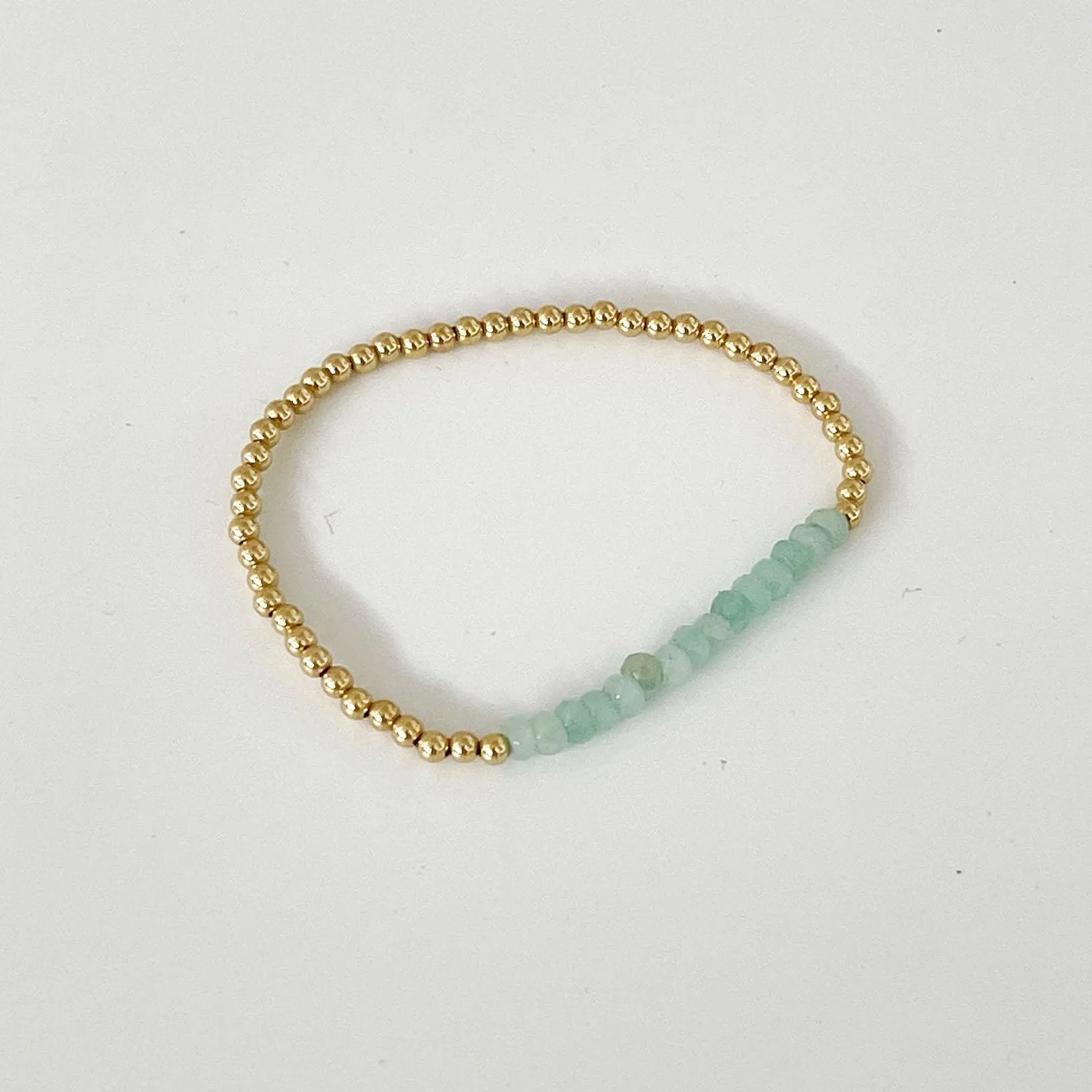 Gold Plated Bracelet with Aquamarine