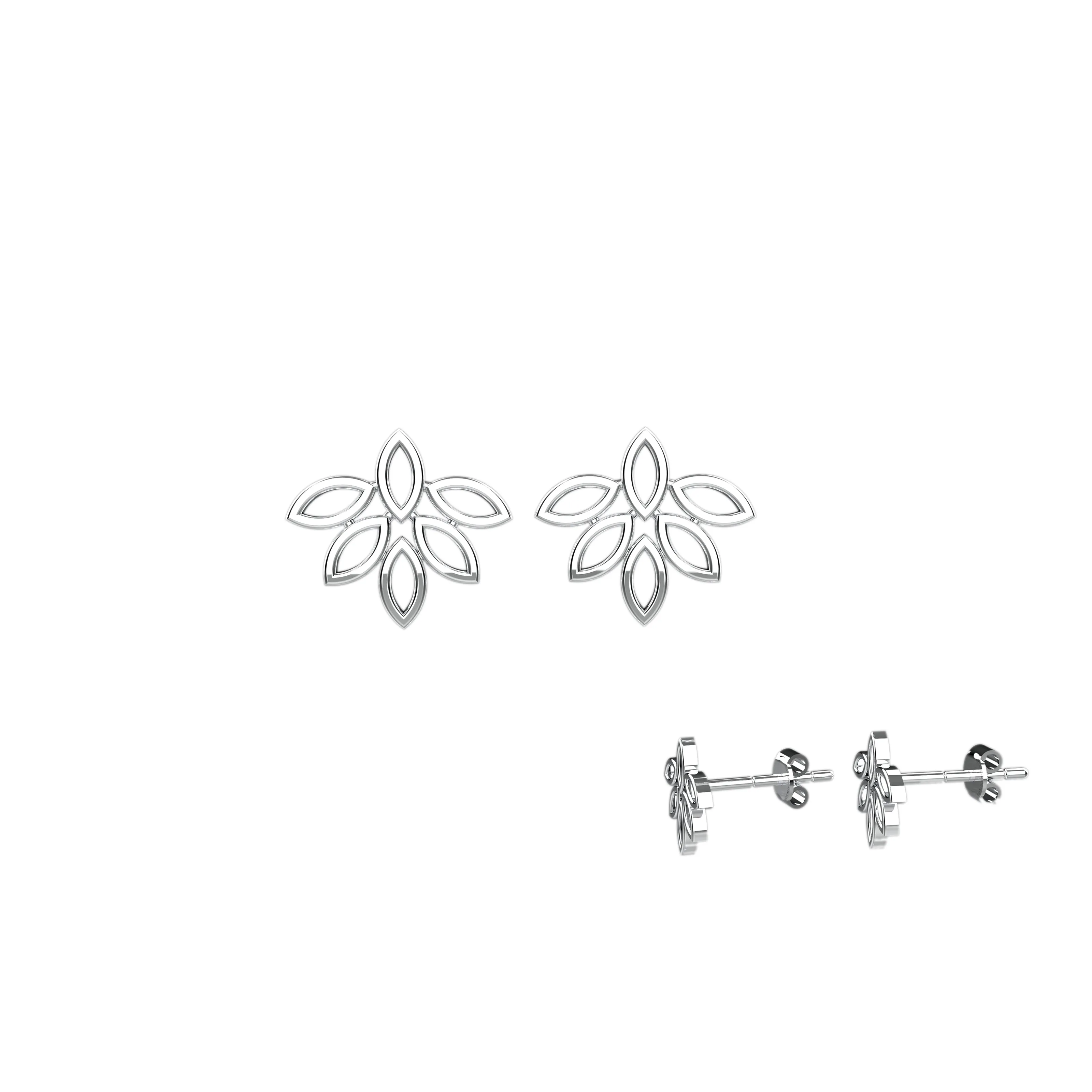 Gold Plated Leaf Earring Studs