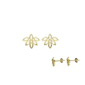 Gold Plated Leaf Earring Studs