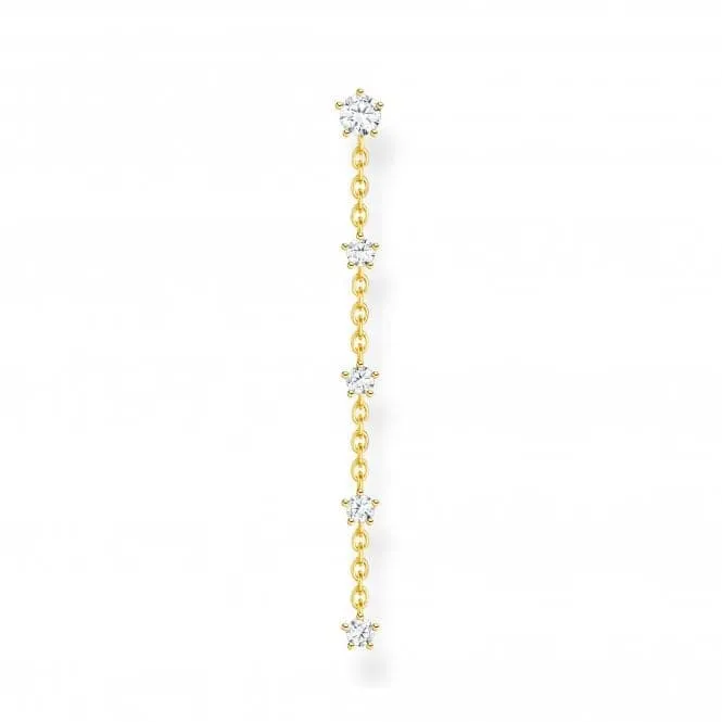 Gold Plated Zirconia White Earrings H2194-414-14