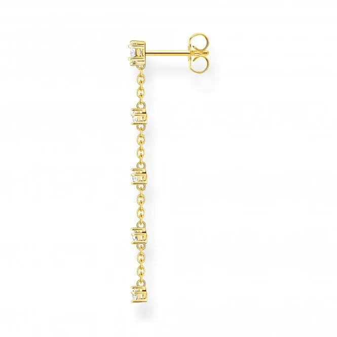 Gold Plated Zirconia White Earrings H2194-414-14