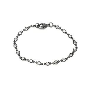 Hematite Cubic Zirconia Tennis Bracelet