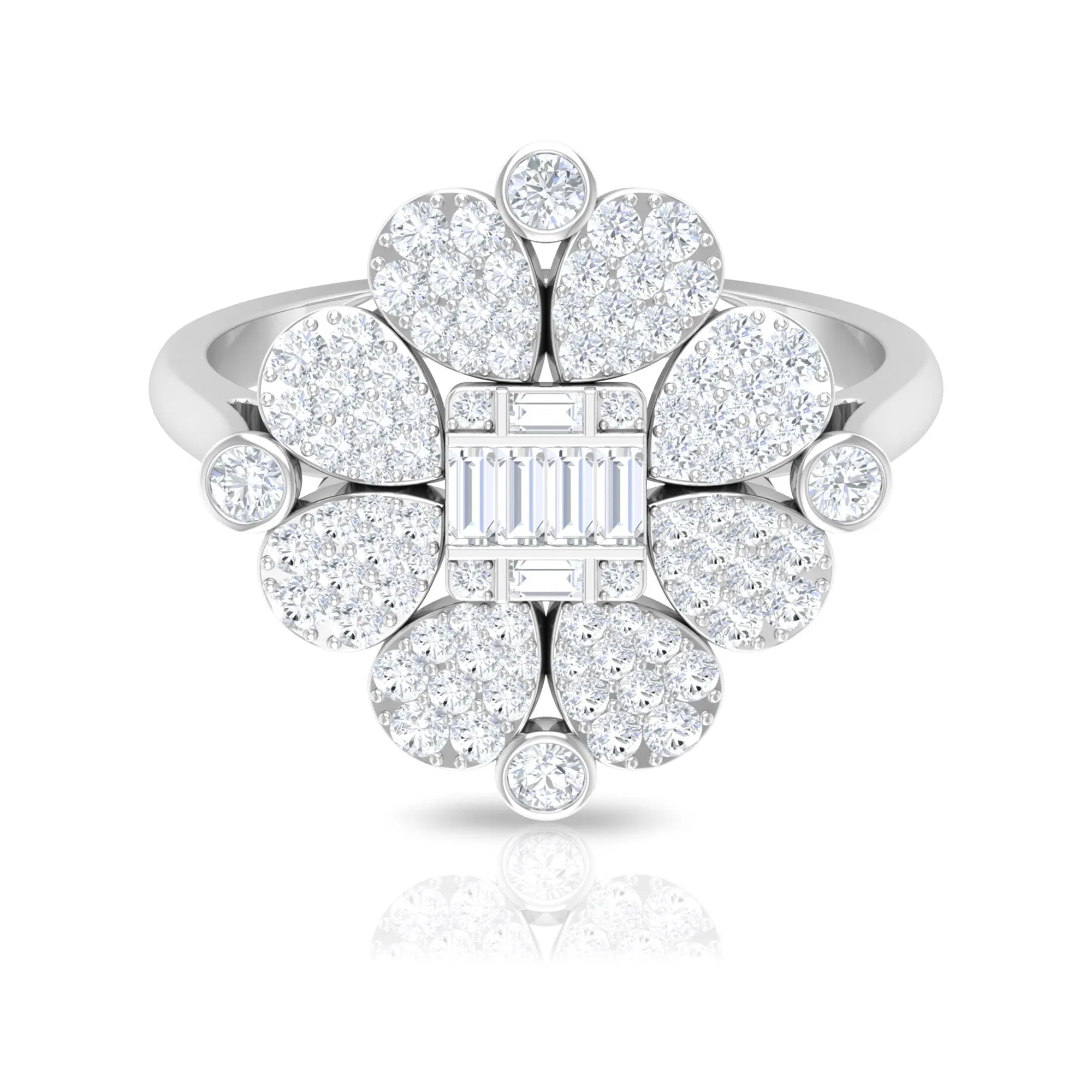Illusion Set Diamond Statement Engagement Ring