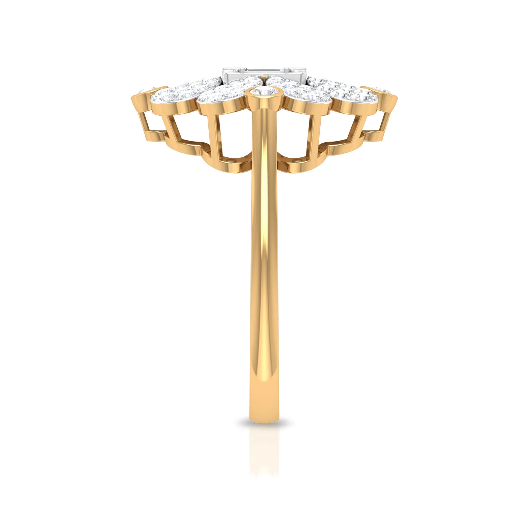 Illusion Set Diamond Statement Engagement Ring