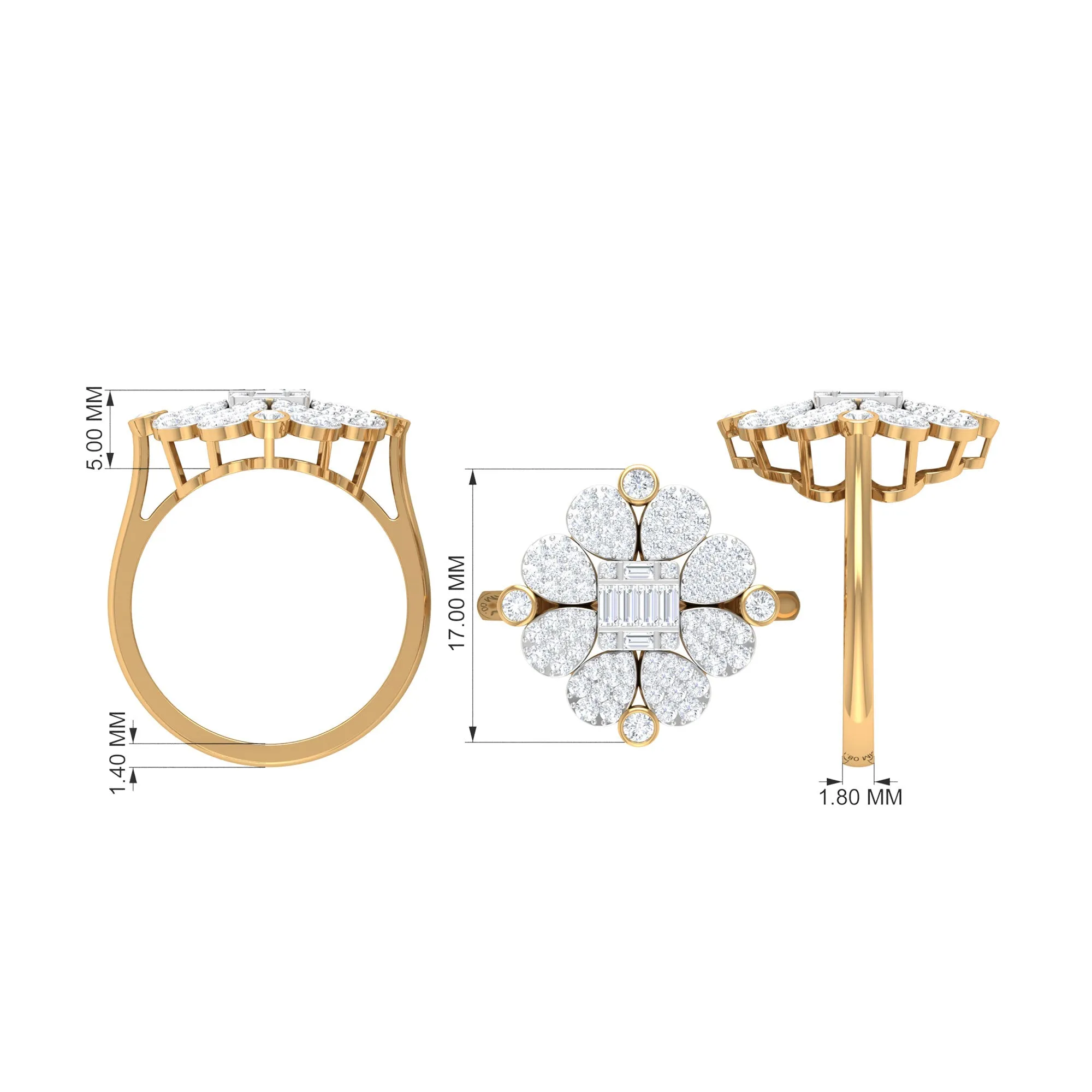 Illusion Set Diamond Statement Engagement Ring
