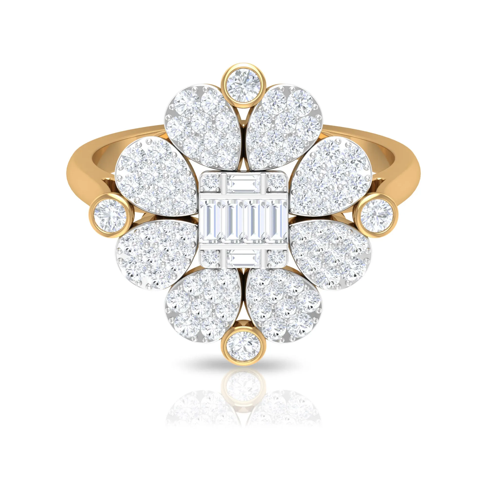 Illusion Set Diamond Statement Engagement Ring