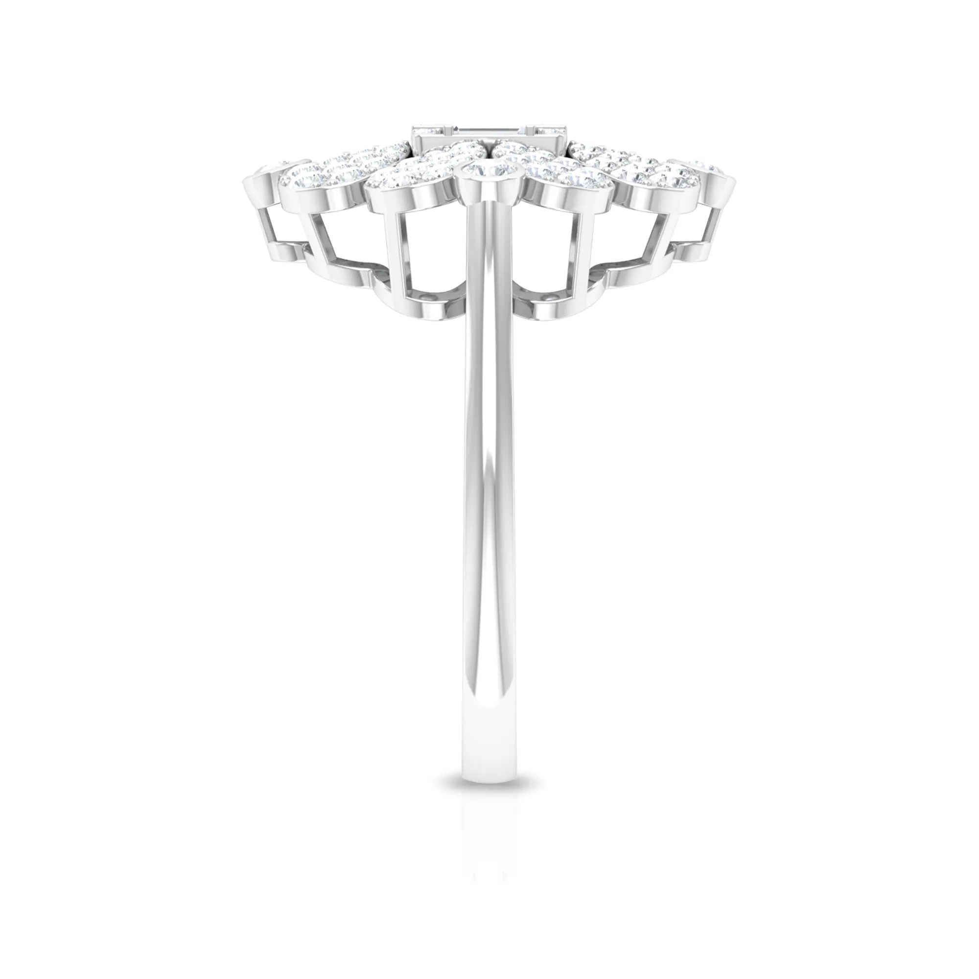 Illusion Set Diamond Statement Engagement Ring
