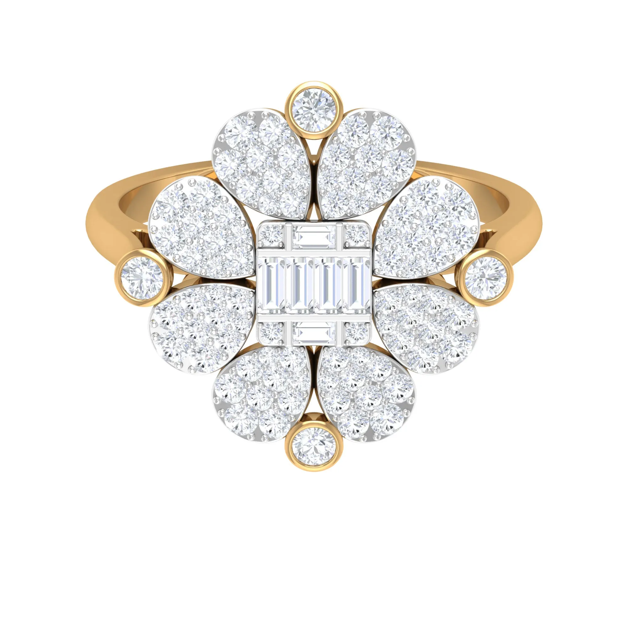 Illusion Set Diamond Statement Engagement Ring
