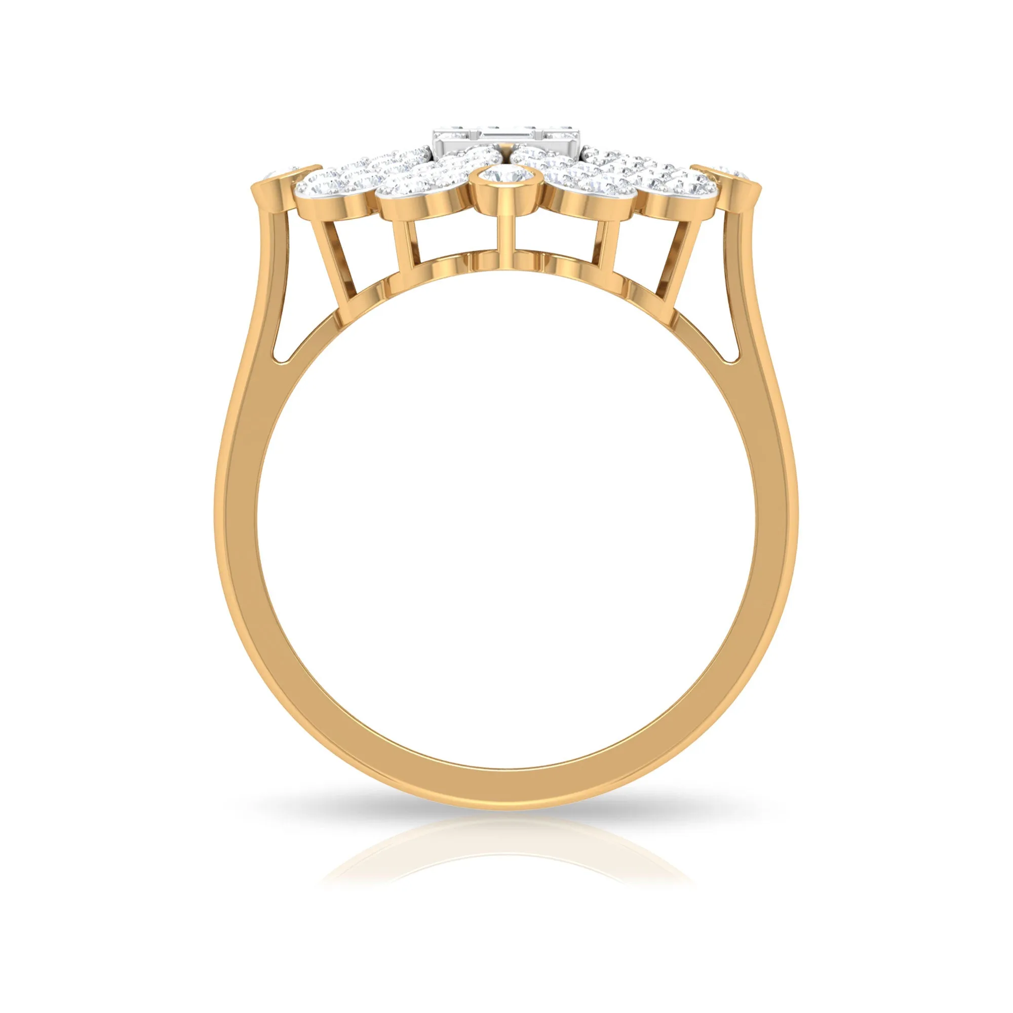 Illusion Set Diamond Statement Engagement Ring