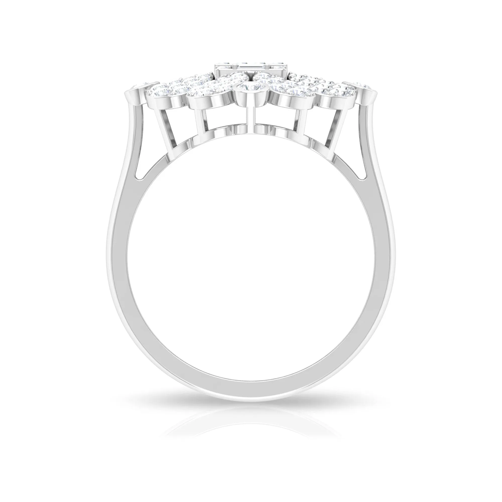 Illusion Set Diamond Statement Engagement Ring