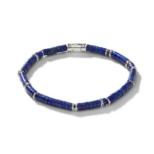 John Hardy Classic Chain Heishi Lapis Lazuli Bracelet in Sterling Silver