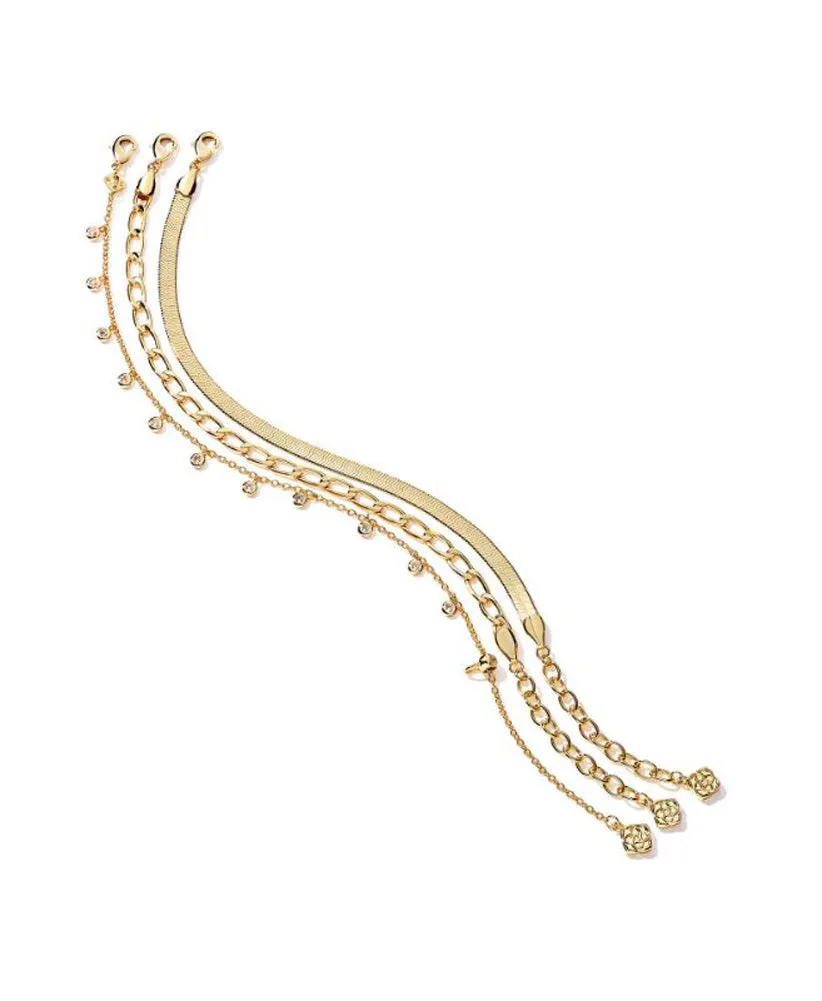 Kassie Set of 3 Chain Bracelet Gold Metal by Kendra Scott