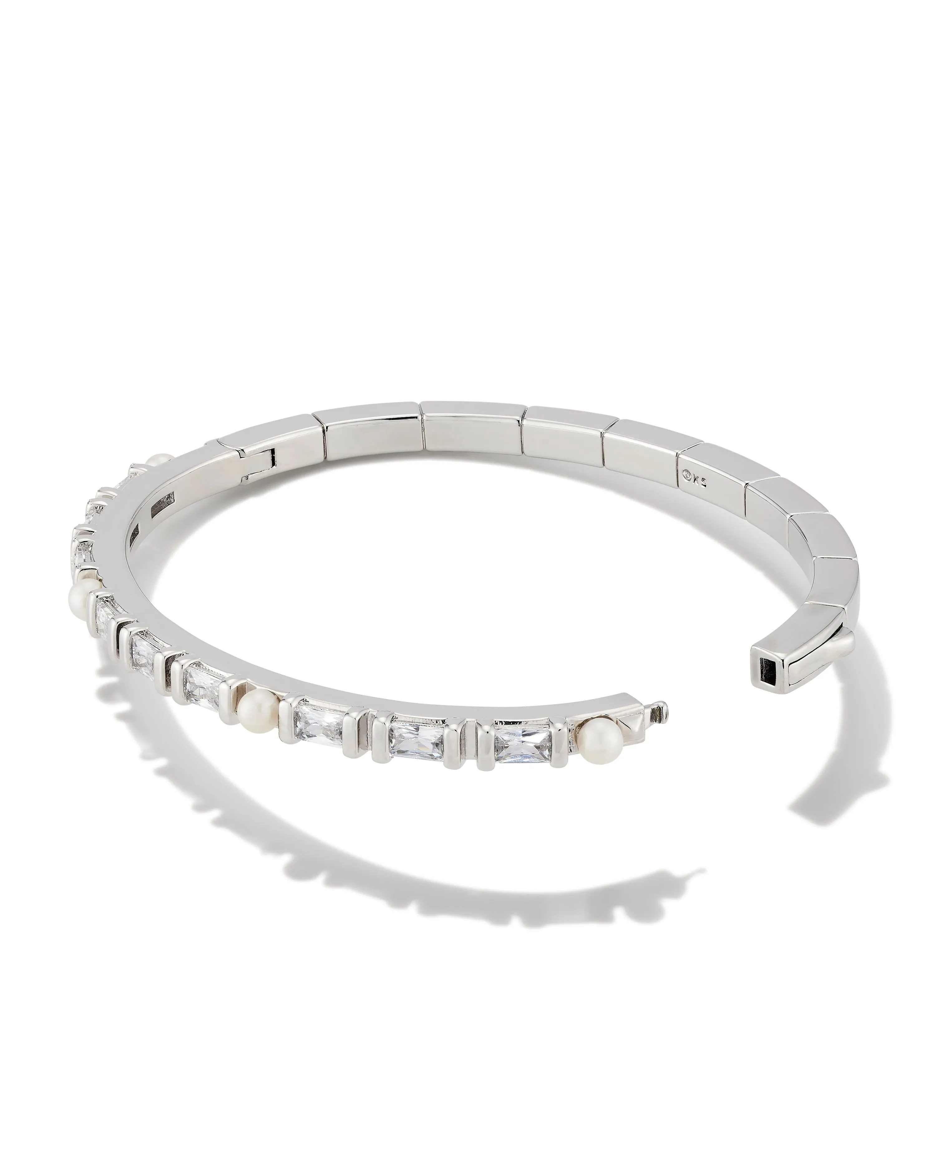Kendra Scott Gracie Silver Bangle Bracelet in White Mix