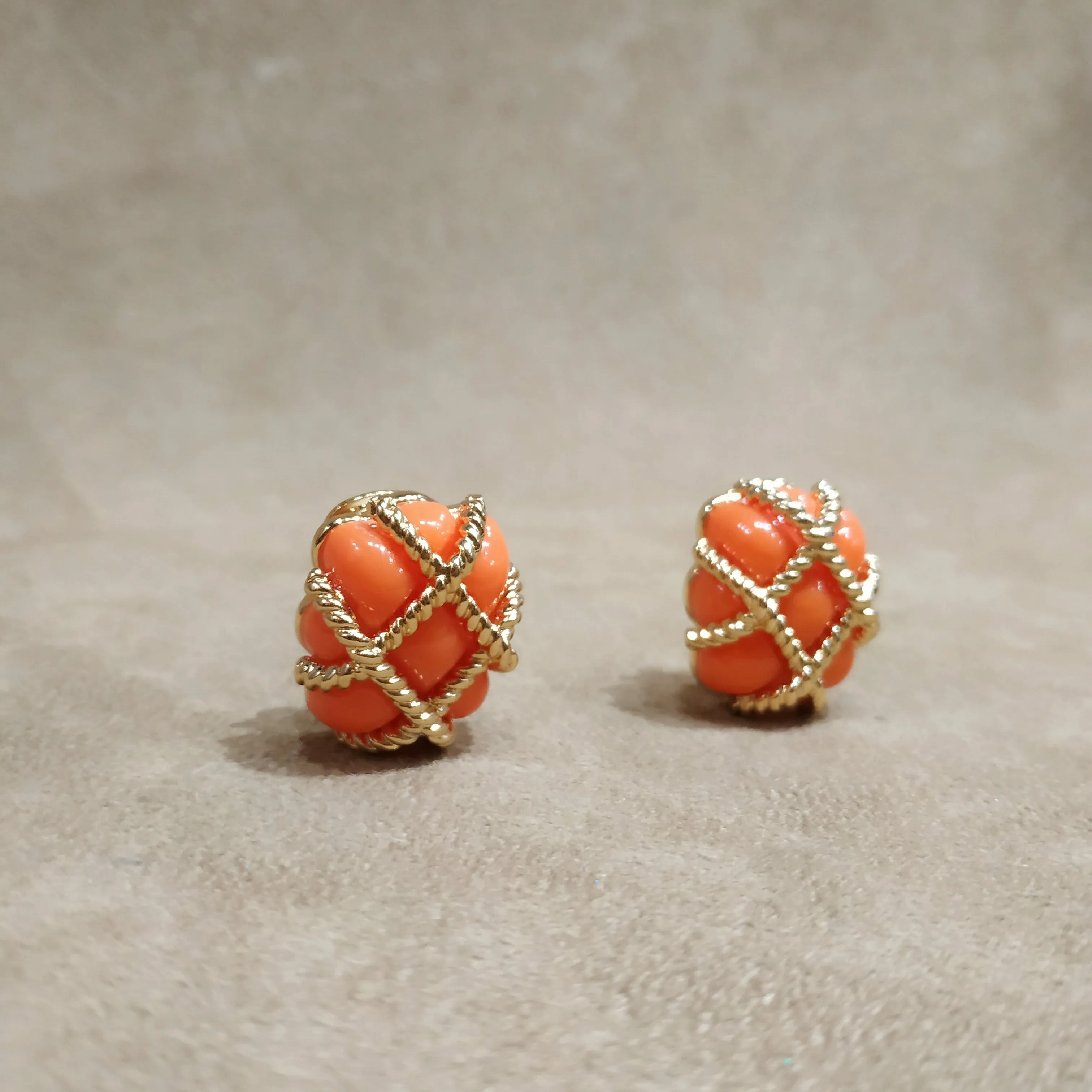 Kenneth Jay Lane Coral Wired Earrings