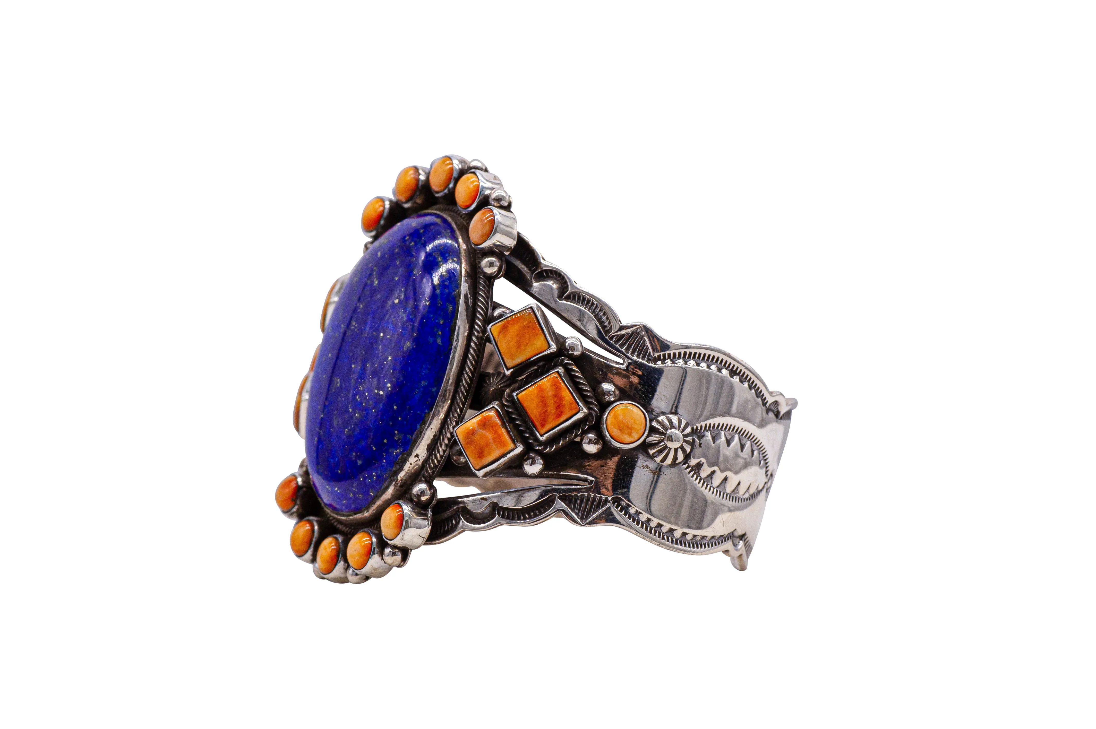 Lapis & Spiny Oyster Cuff | Aaron Toadlena