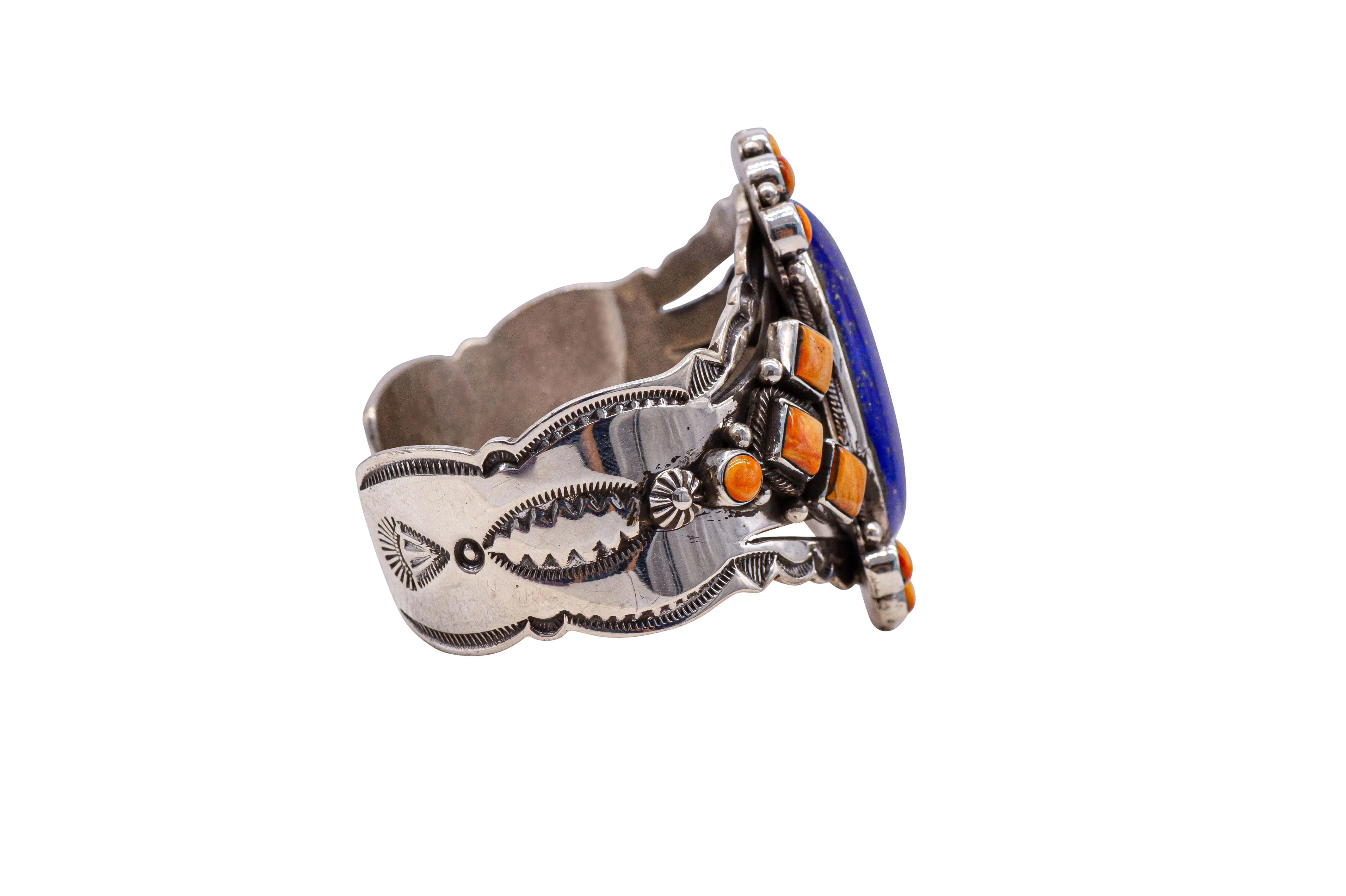 Lapis & Spiny Oyster Cuff | Aaron Toadlena