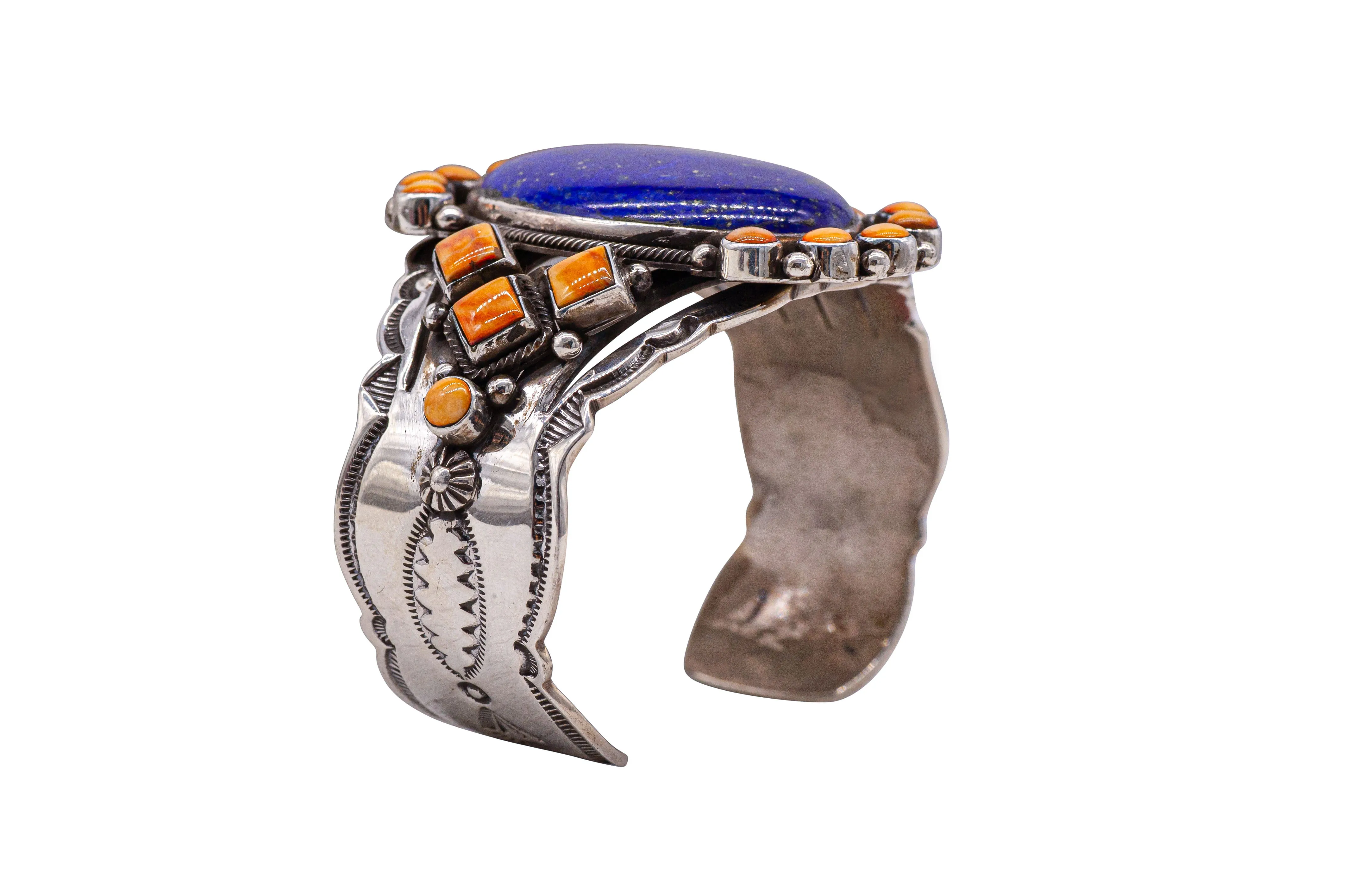 Lapis & Spiny Oyster Cuff | Aaron Toadlena