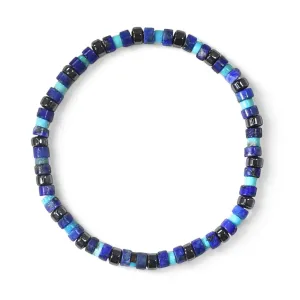 Lapis & Turquoise Stretch Bracelet - Natural Gemstones