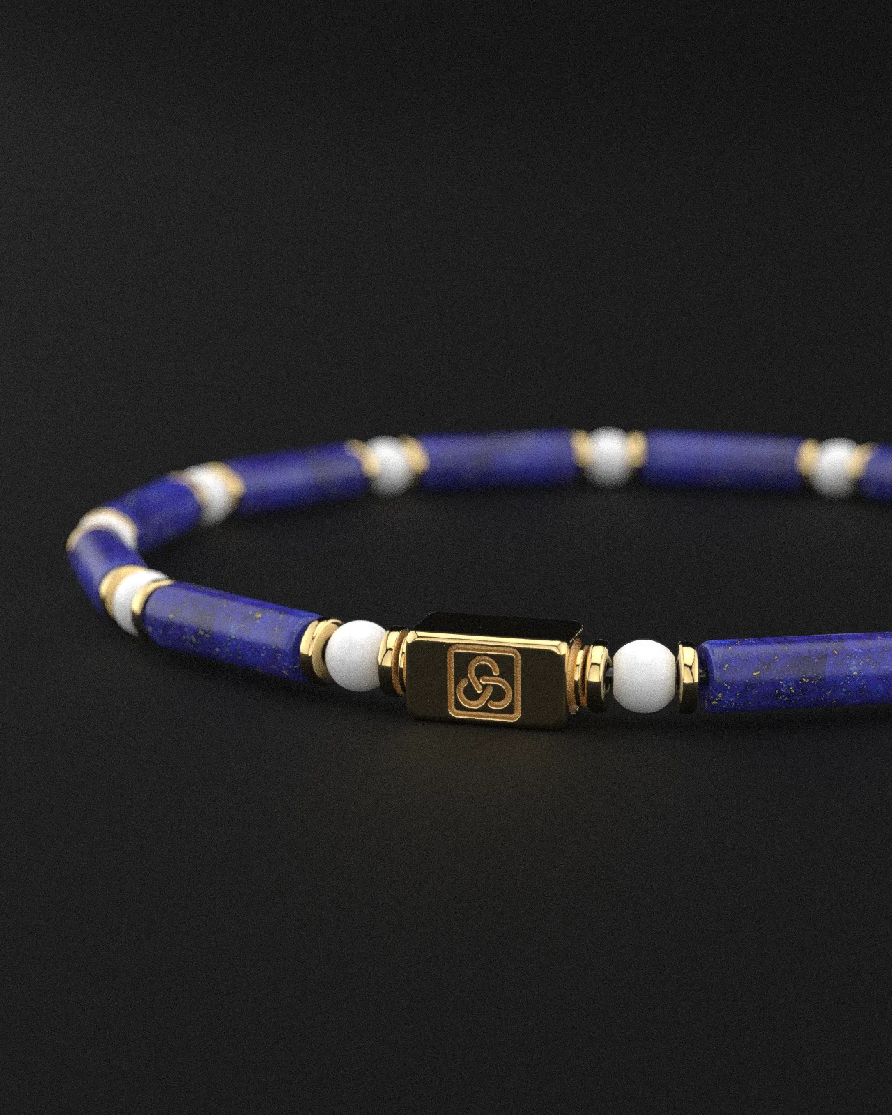 Lapis Lazuli   Tridacna Bracelet 4mm | PIPE