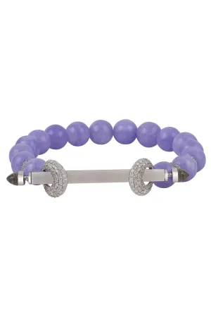 Lavender Jade Frosted Quartz Chakra Bracelet
