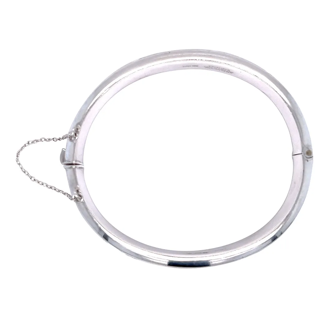 Leaf Pattern Silver Bangle