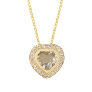 Love Green Amethyst Halo Necklace